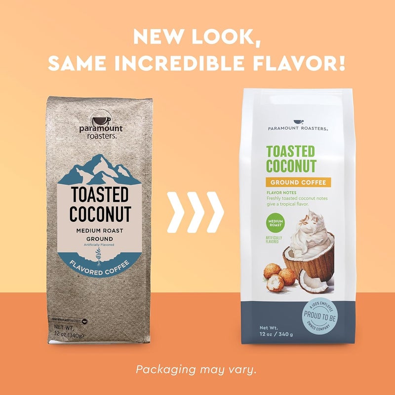 Paramount Roasters Toasted Coconut Ground Coffee - 12 oz Medium Roast - Image 2